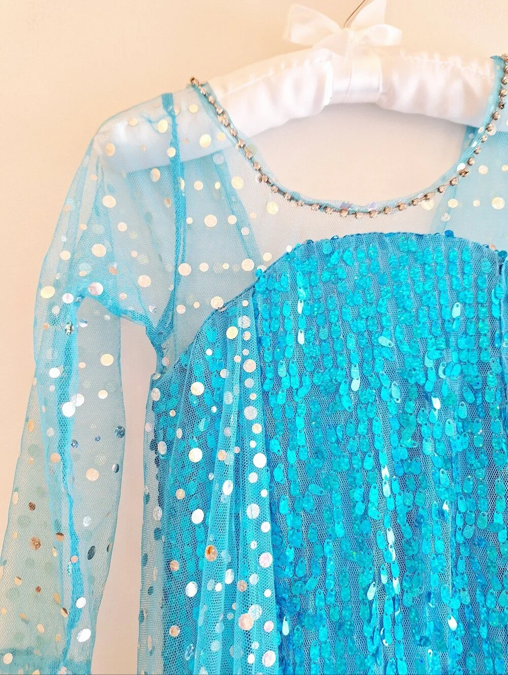 Frozen Inspired Costume Blue Sparkly Princess Dress - Size 6